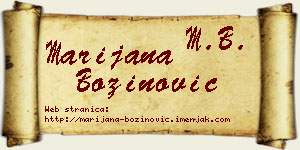 Marijana Božinović vizit kartica